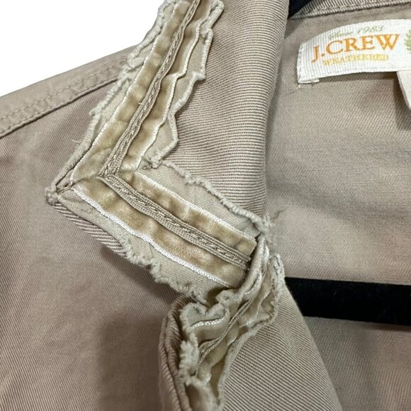 J. Crew Jacket Weathered Khaki With Button Detail & Frayed Trim Womens Size S - Picture 6 of 7